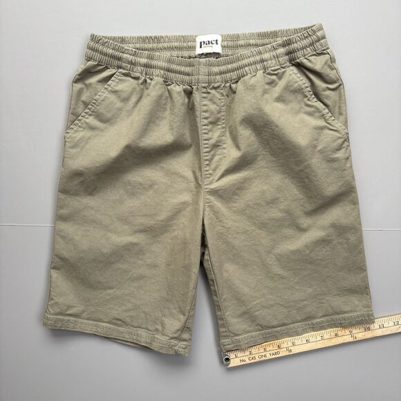 Pact Twill Canvas Shorts LOT of 2 Men’s Large 100% Organic Cotton Tan Gray - Picture 13 of 15
